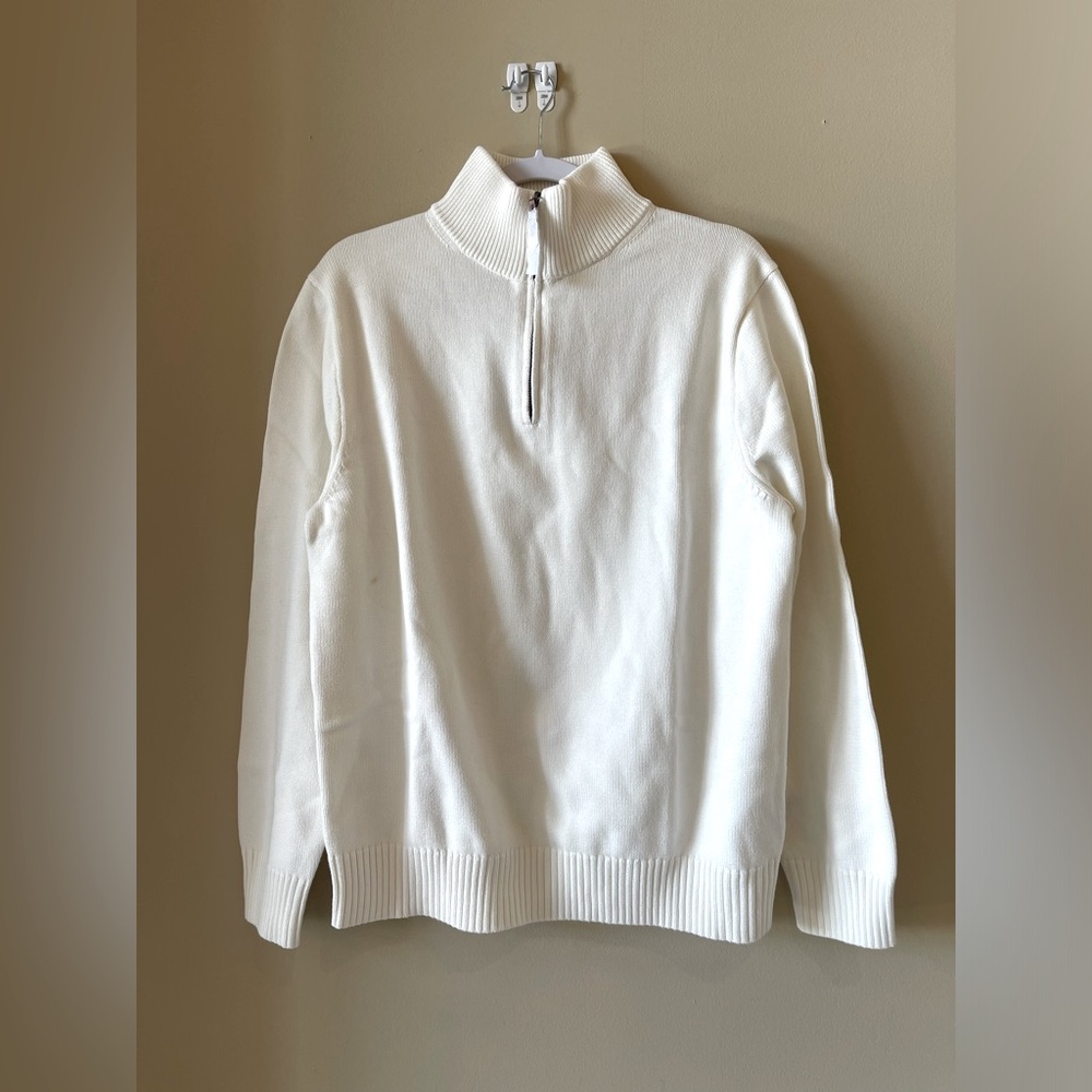 J CREW long sleeve quarter zip knit sweater for men.